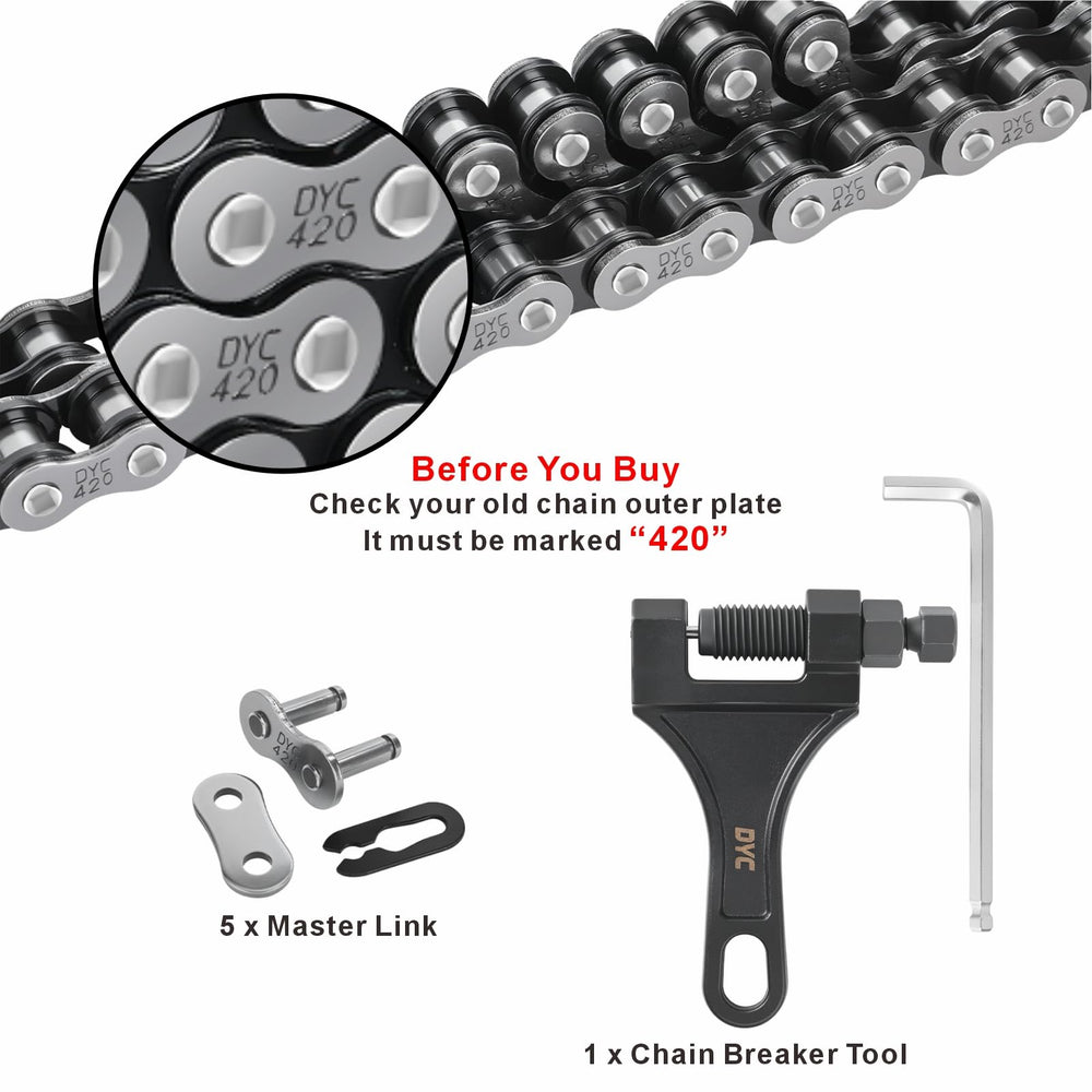 DYCTAHO chain breaker tool in use for quick, precise length adjustment