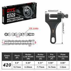 DYCTAHO DYC 420 chain on a dirt bike illustrating smooth transmission