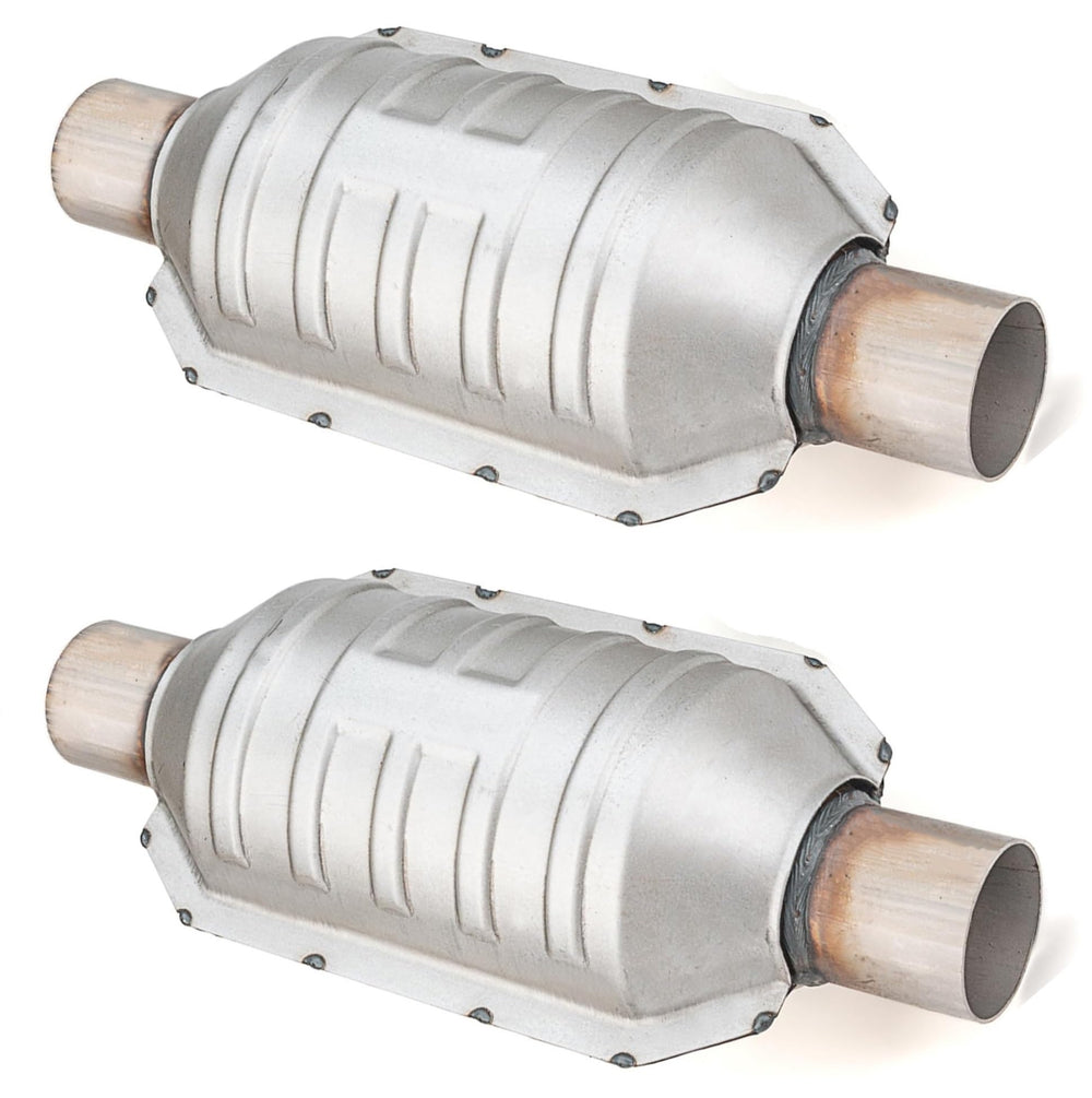 Dylannet front-cat welded converter with 2.5-inch inlet for smoother exhaust flow.