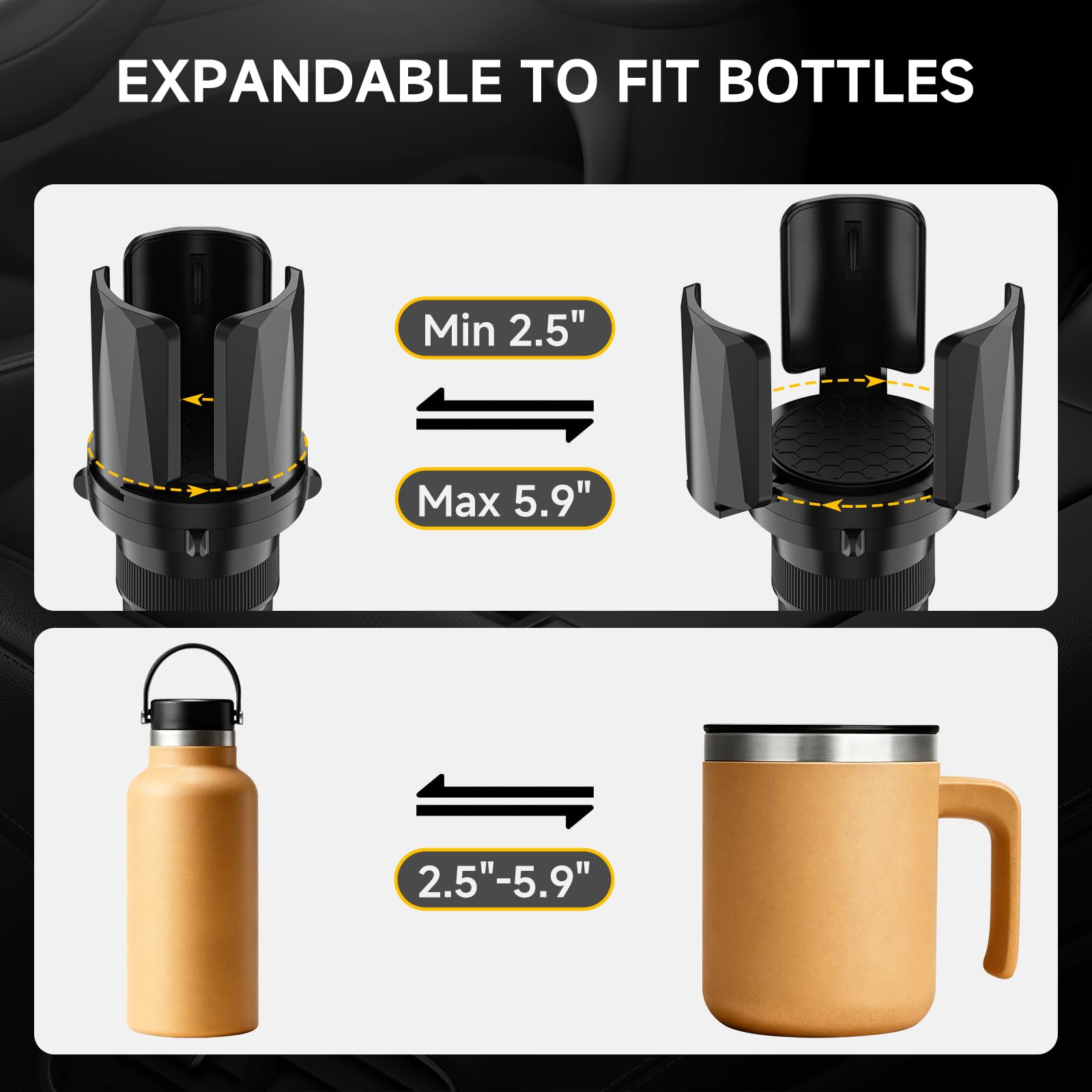 DYLEN compatible with Yeti Rambler and Hydro Flask bottles for stable travel