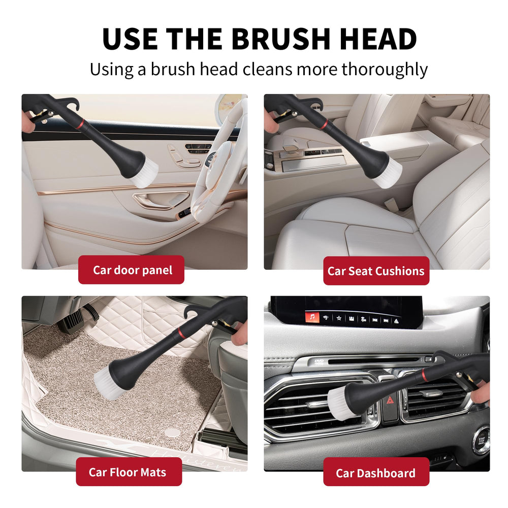 Dynaiency quick-dust removal shows faster cleaning with the nozzle attachment.