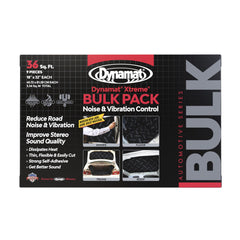 Dynamat Xtreme bulk pack contents for car sound dampening and easy DIY setup.
