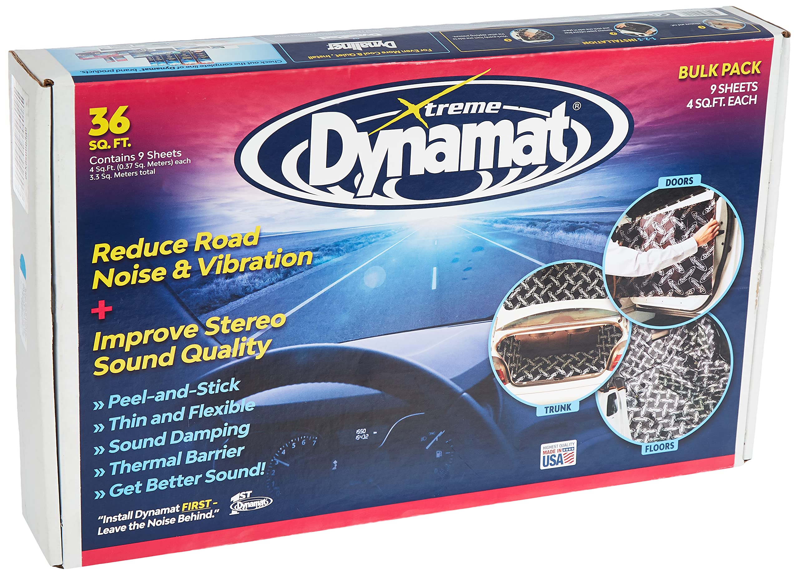 Dynamat Xtreme hood-trunk coverage demonstrates heat and noise control under the hood.