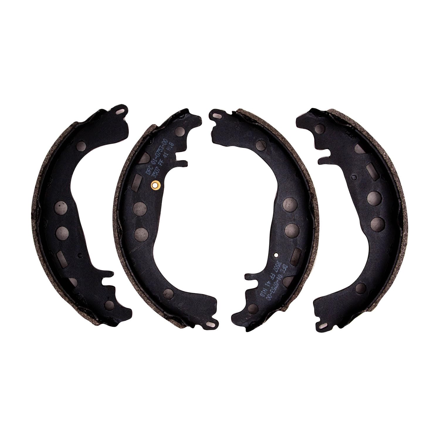 Dynamic Friction rear premium service shoes axle installation for compatible vehicles.