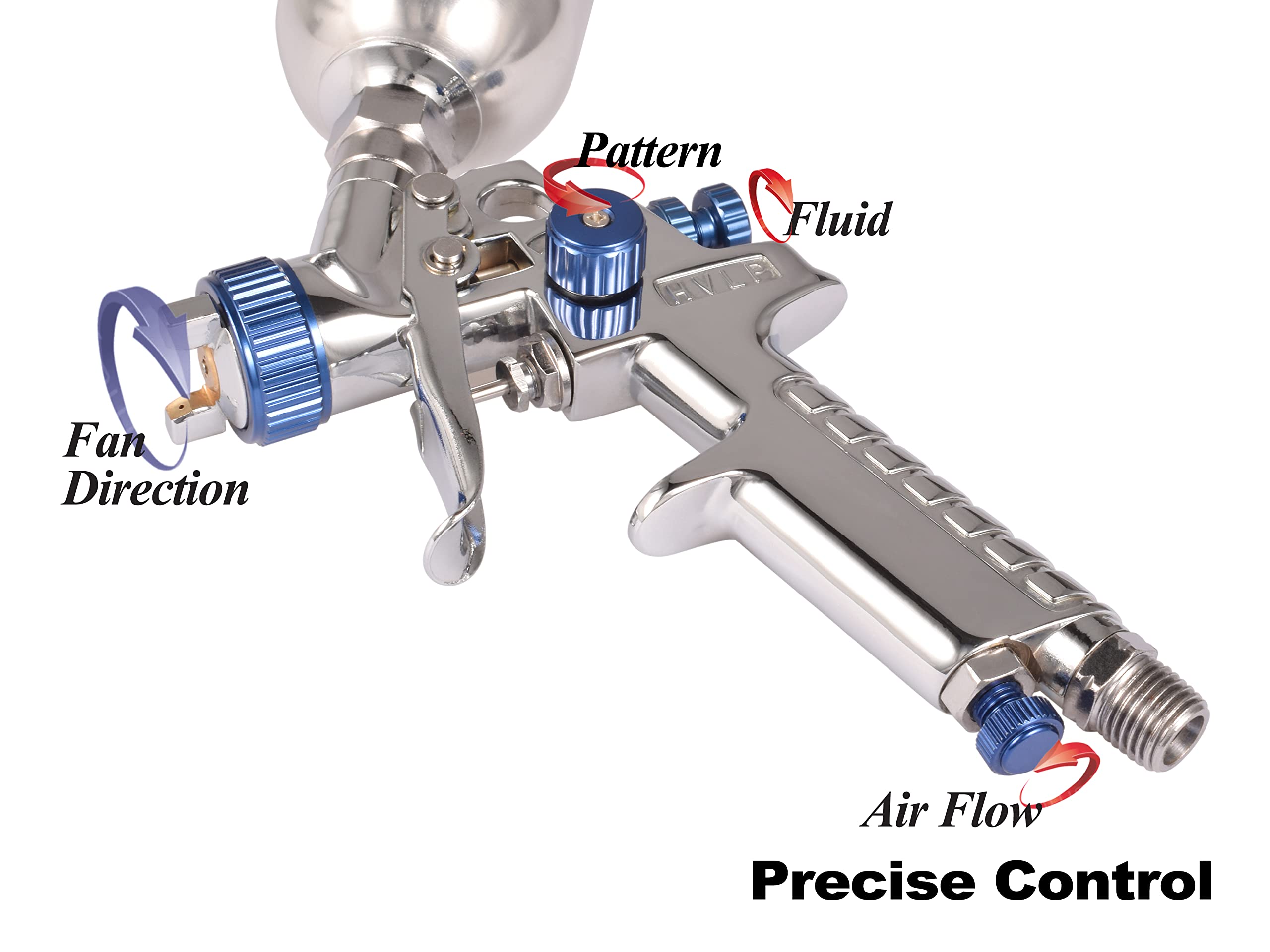 Gravity-fed Dynastus spray gun designed for tight spots and small repairs