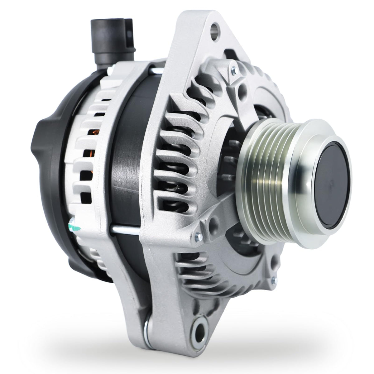 DynaVim Parts 130A alternator for Odyssey front view shows sturdy build for reliable charging.
