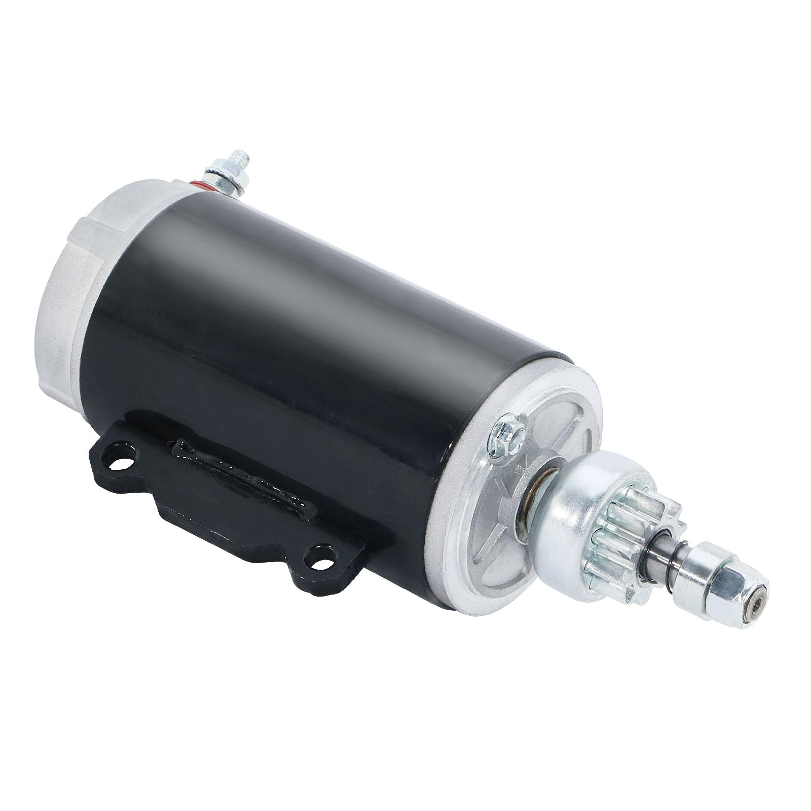 DynaVim Parts marine starter front view, compatible with Johnson and Evinrude engines for reliable starts.