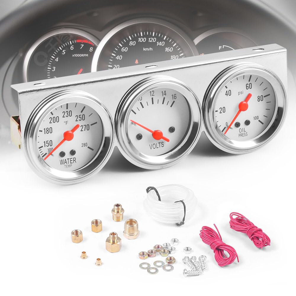 Dyno Racing 52mm oil pressure gauge for precise monitoring.