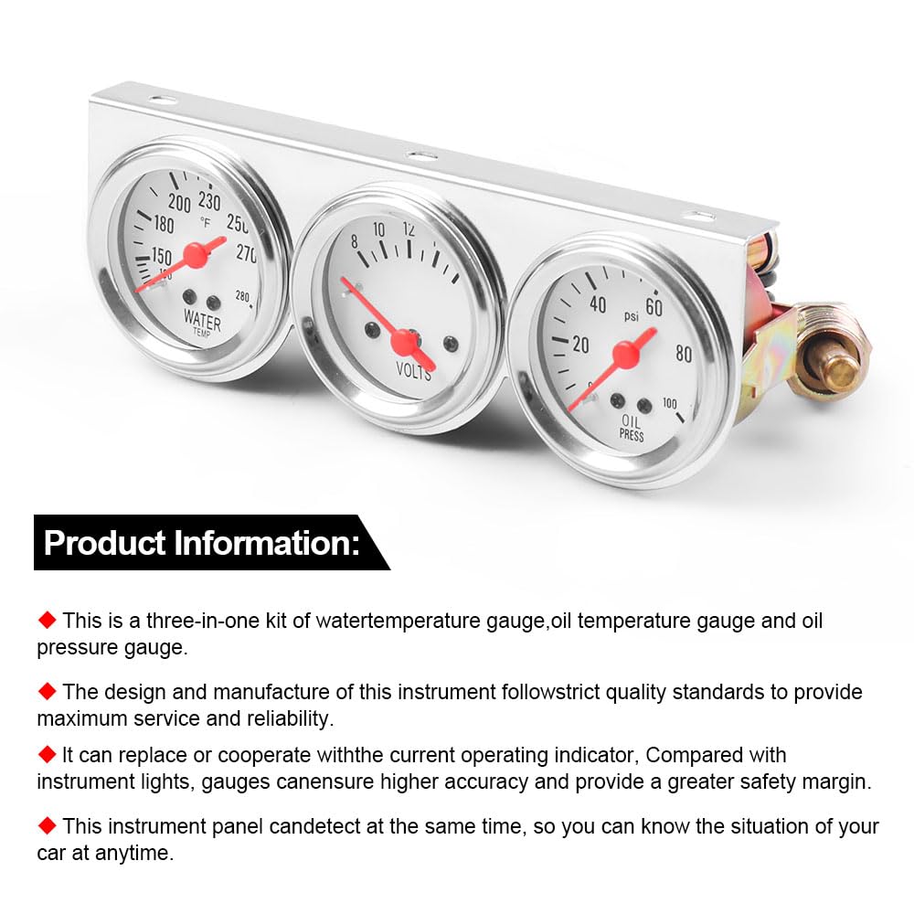 Dyno Racing 52mm water temperature gauge for coolant insight.