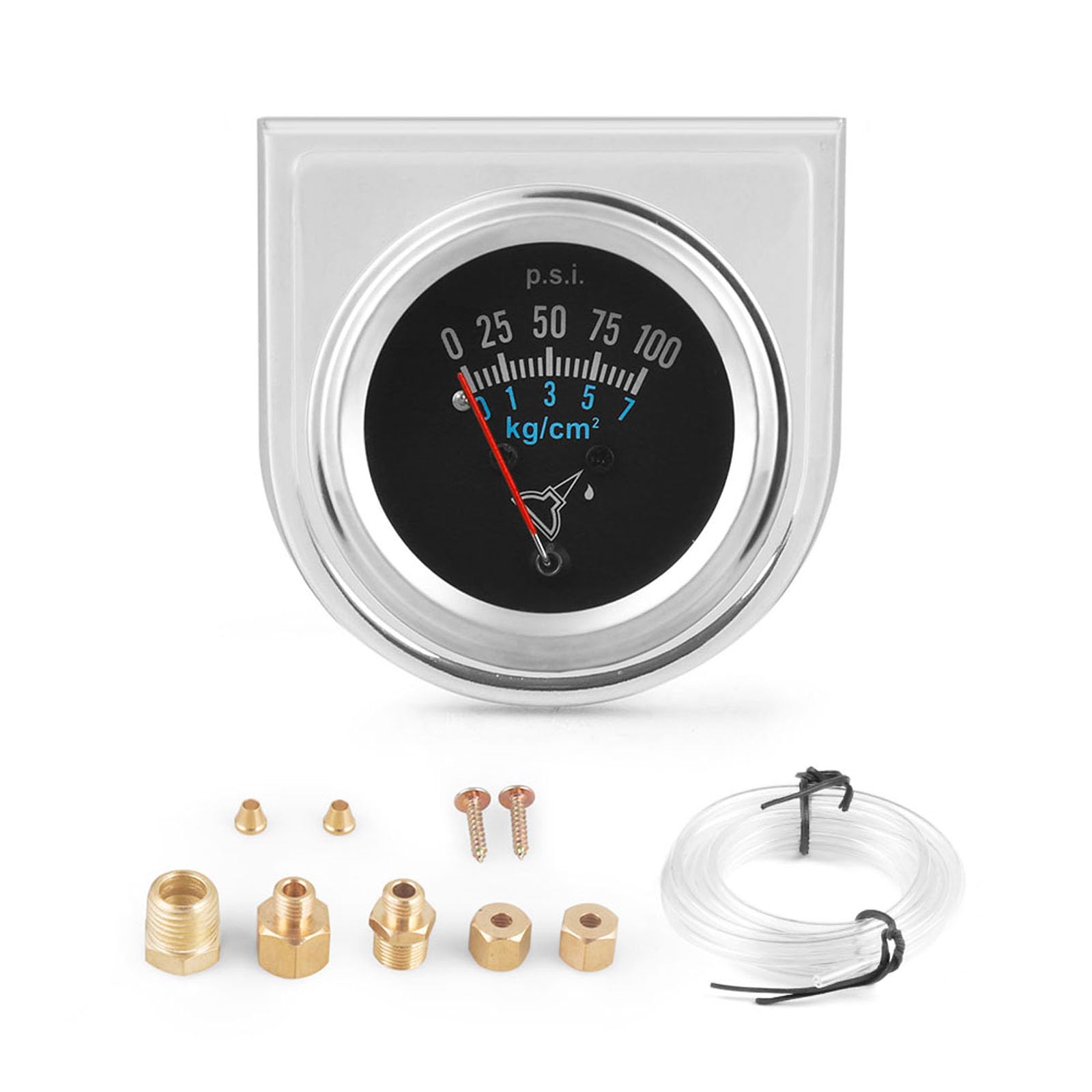 Dyno Racing oil pressure gauge dial face 52mm for precise engine monitoring.