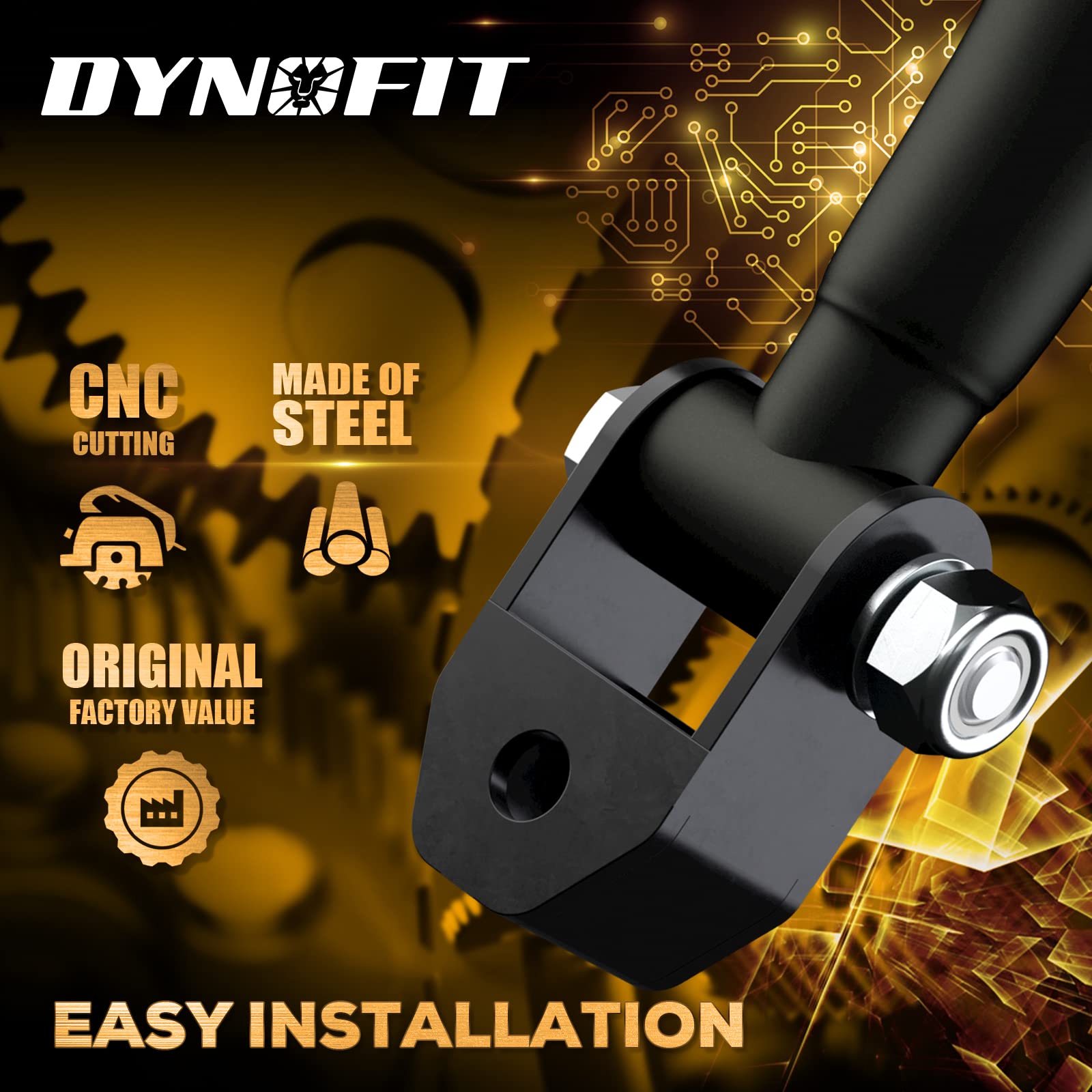 Dynofit 2-piece steel extenders enable reliable lift compatibility for 2-4 inch kits.