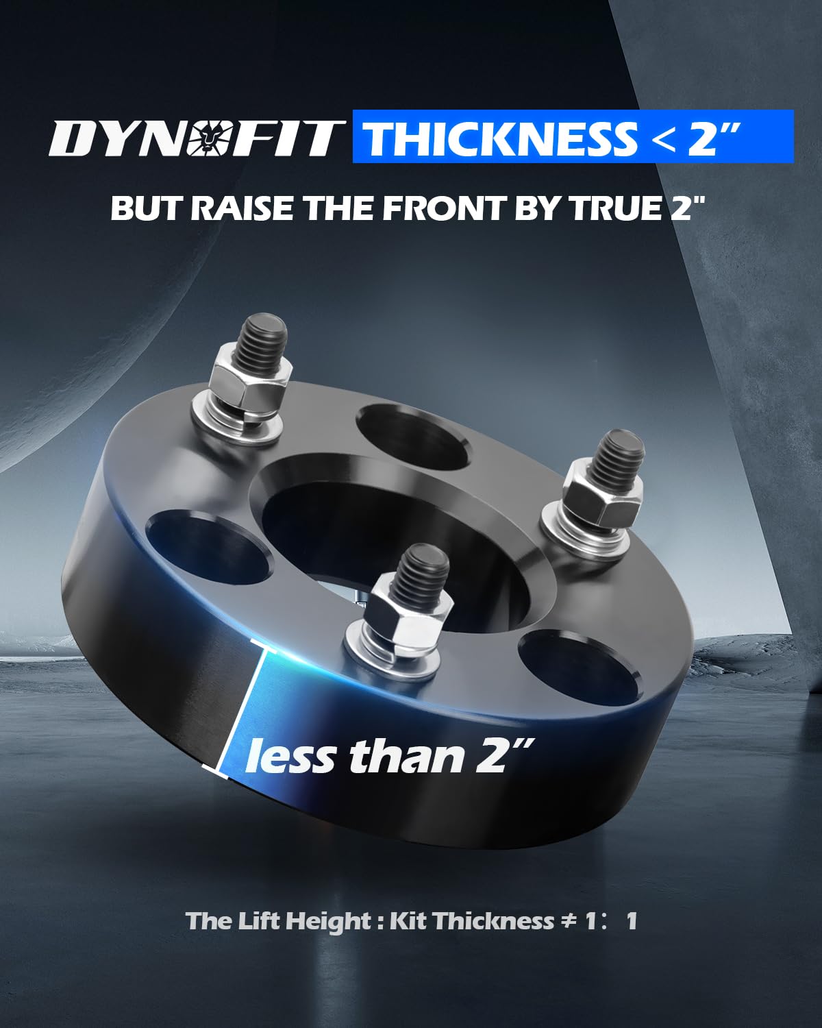 Dynofit 2in leveling kit black anodized finish resists corrosion