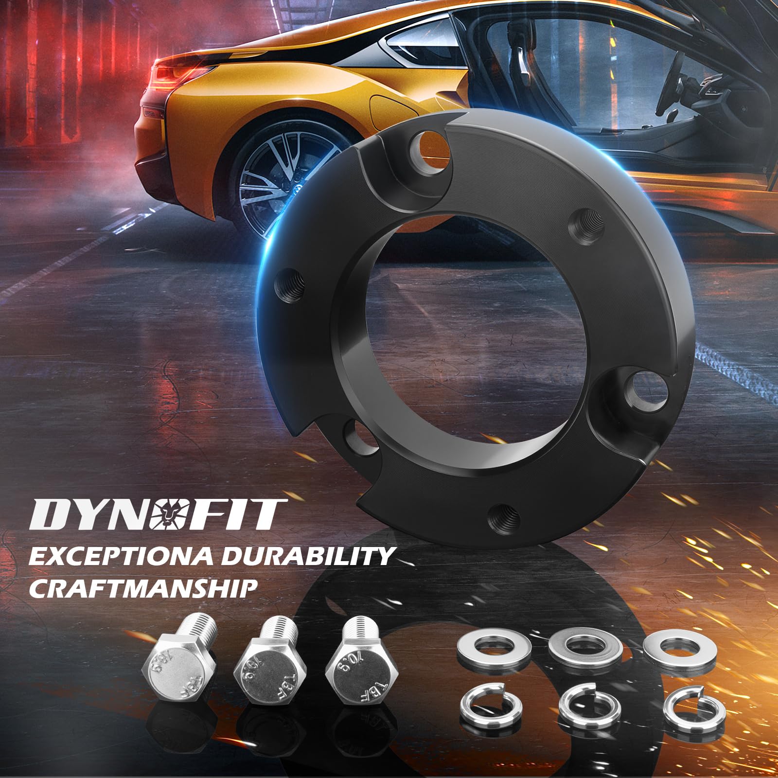 Dynofit 2 inch leveling kit front FJ Cruiser enhances front end angle.