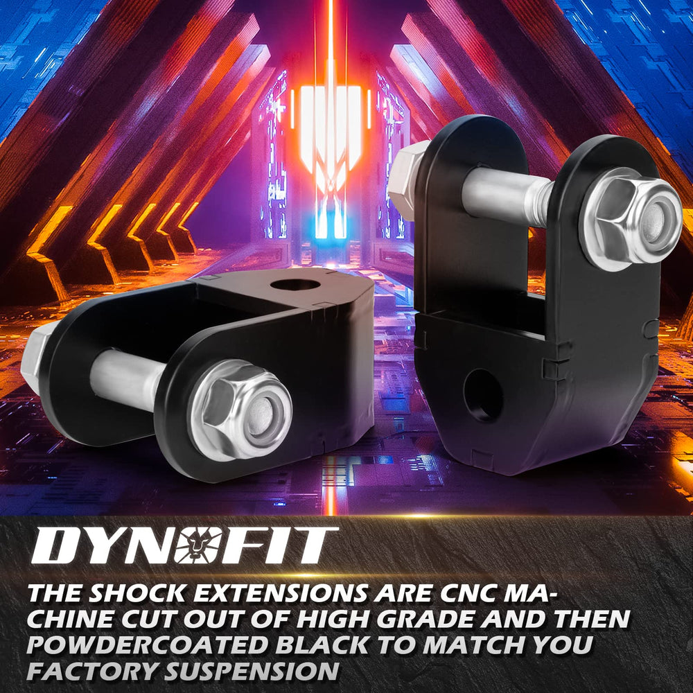 Dynofit black powder coat finish resists rust in harsh winter conditions.