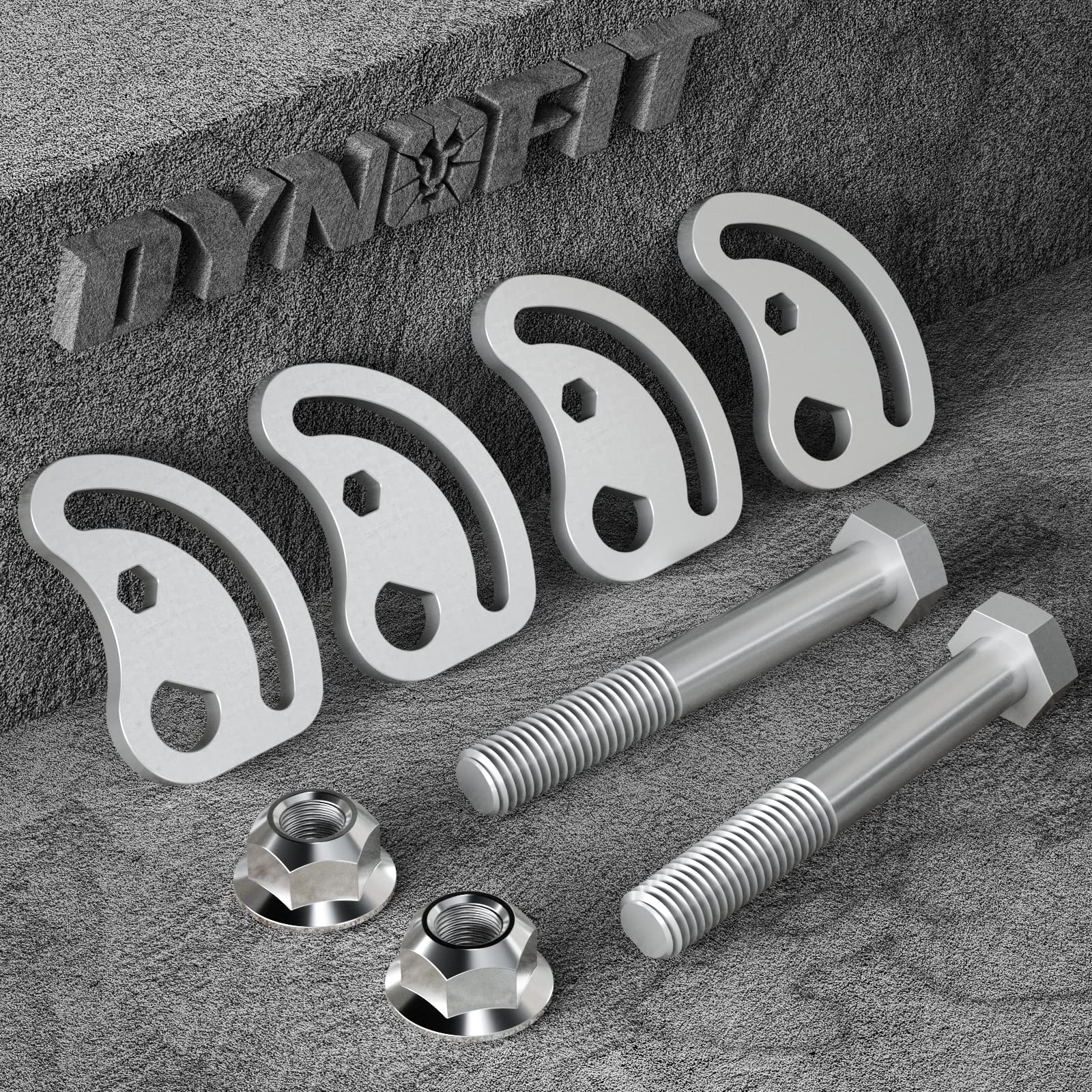 Dynofit camber bolts kit fits Chevy Silverado and GMC Sierra models.
