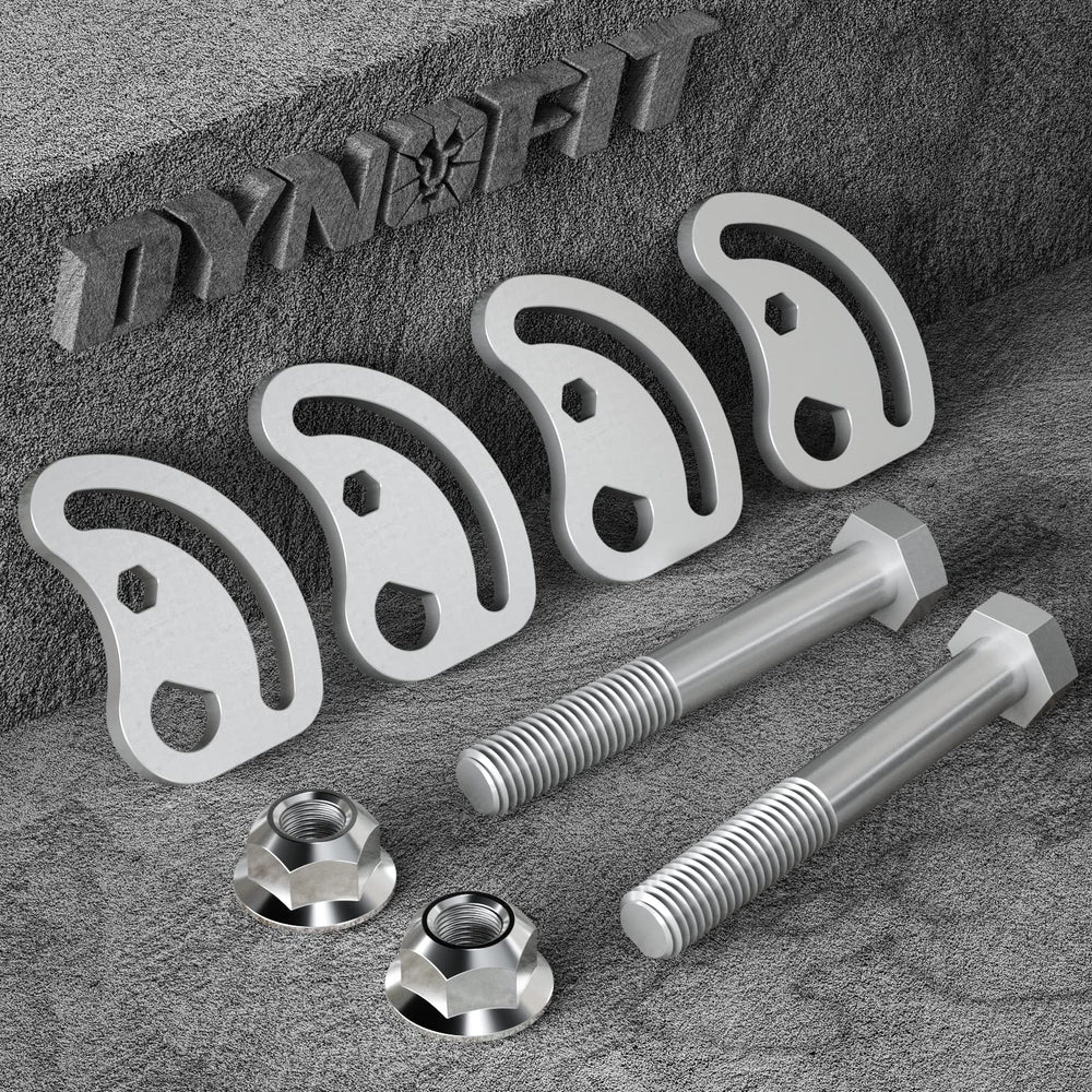 Dynofit camber bolts kit fits Chevy Silverado and GMC Sierra models.