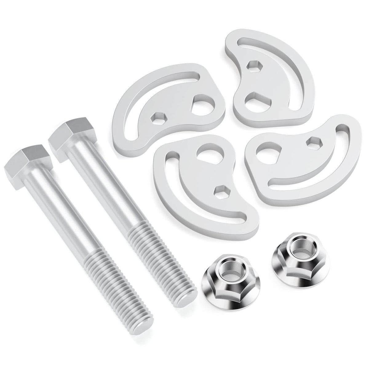 Dynofit camber bolts kit packaging for Silverado and Sierra compatibility.