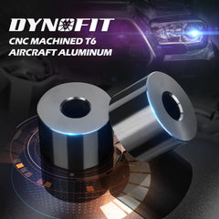 Dynofit CNC billet aluminum diff drop kit shows robust construction.