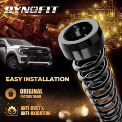Dynofit Dodge Ram 1500 3in lift, front view, improves wheel clearance.