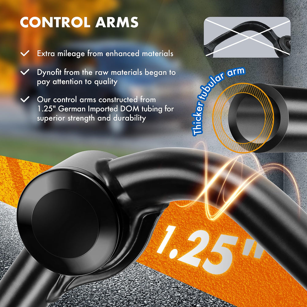 Dynofit F150 upper control arm designed for 2-4 inch leveling kits