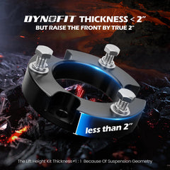 Dynofit forged aluminum T6 spacers show durable construction.