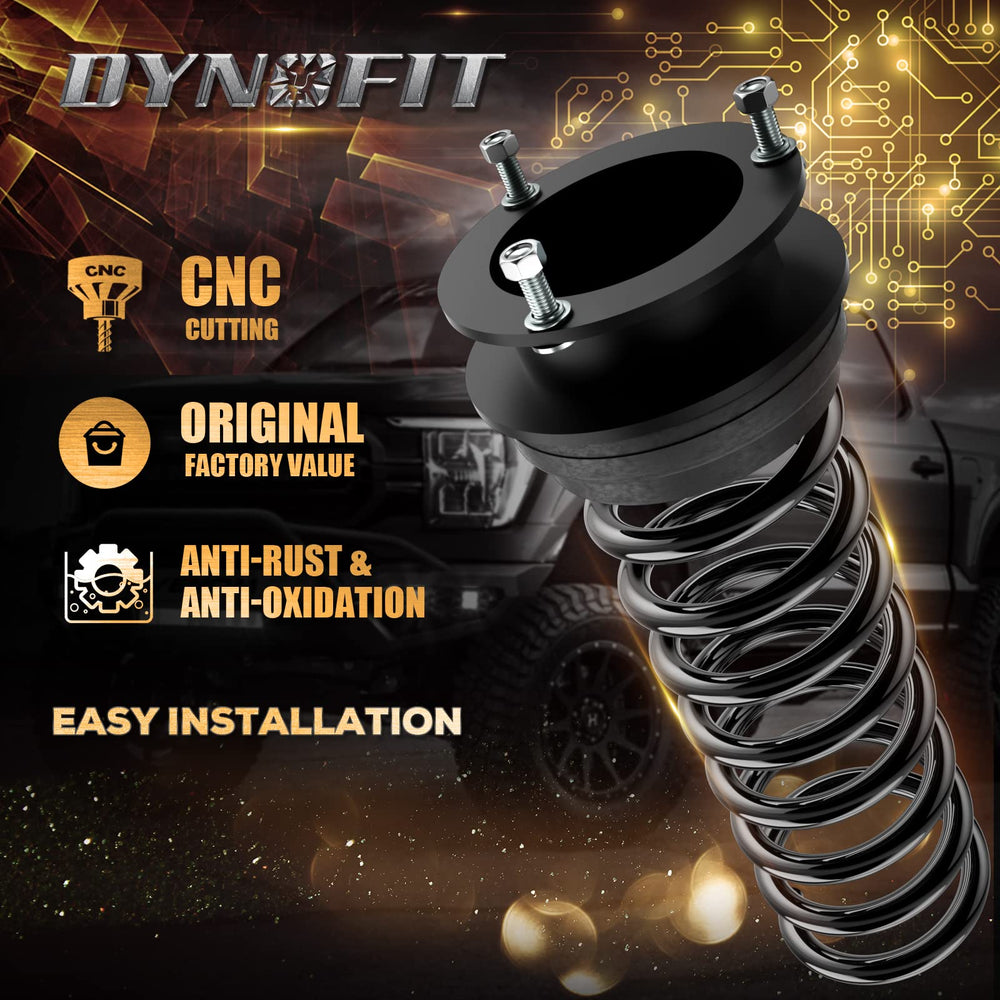 Dynofit front lift kit showing square bolts and welded joints for secure fit