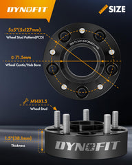 Dynofit hub bore 71-5mm close-up highlights centered fit for smooth operation