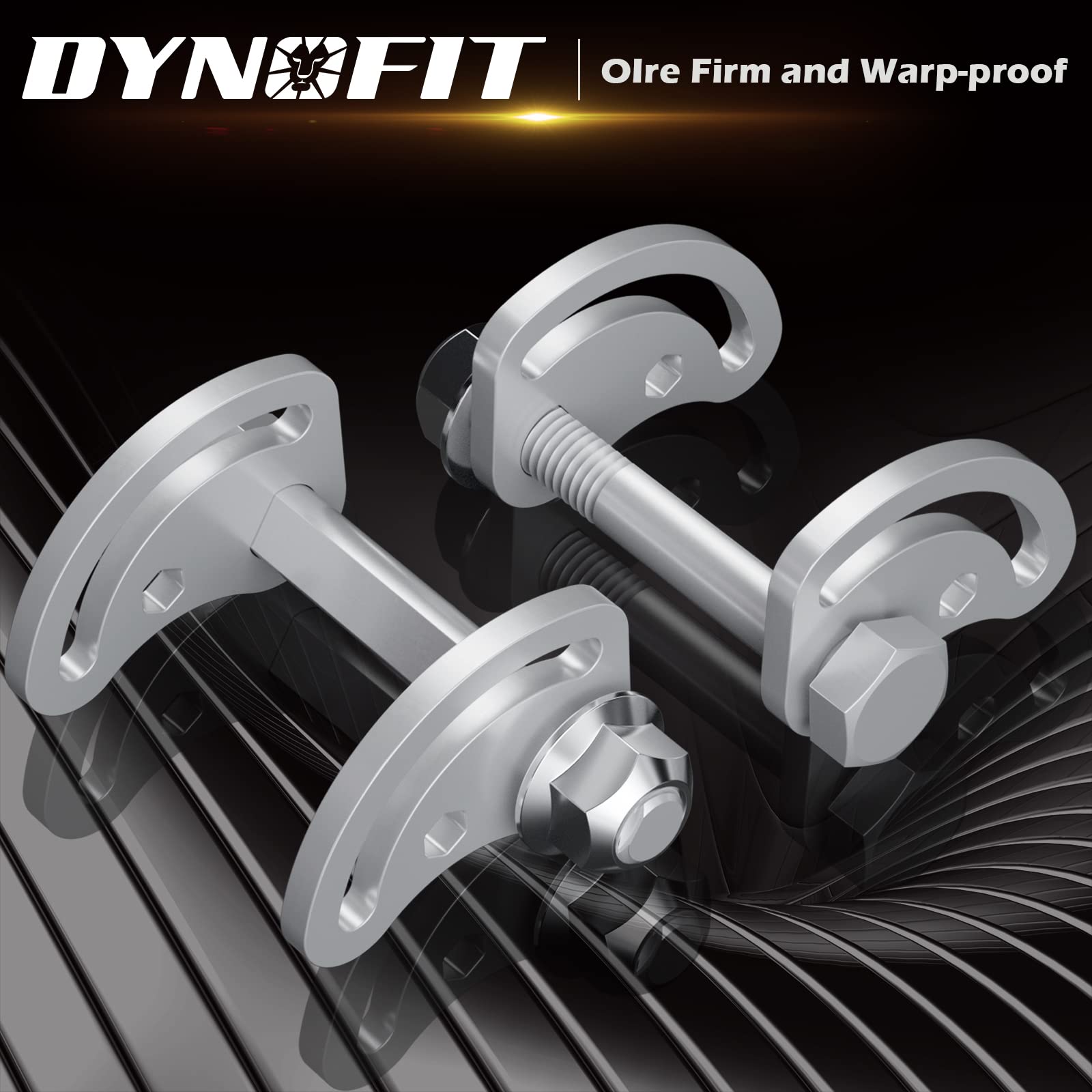 Dynofit on-vehicle installation shows alignment adjustment in action.