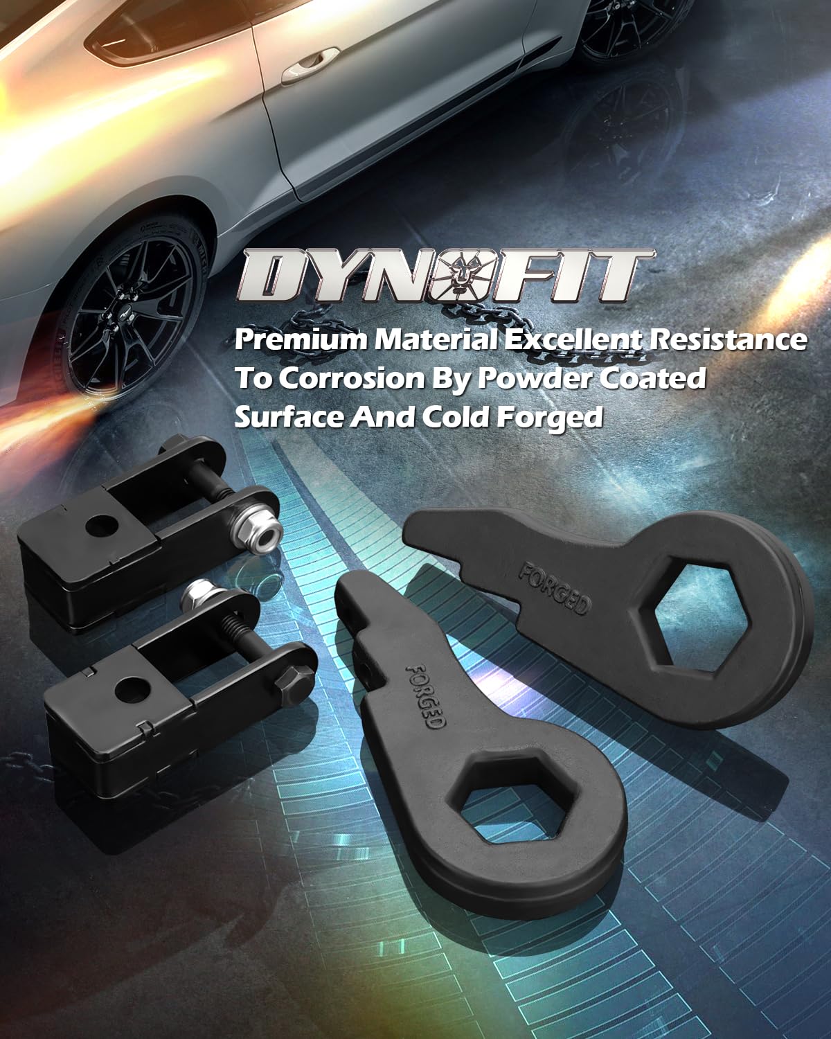 Dynofit powder coated finish resists corrosion for lasting appearance.