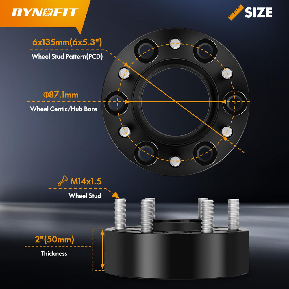 Dynofit wheel spacer installed on Expedition installation reduces brake caliper interference.