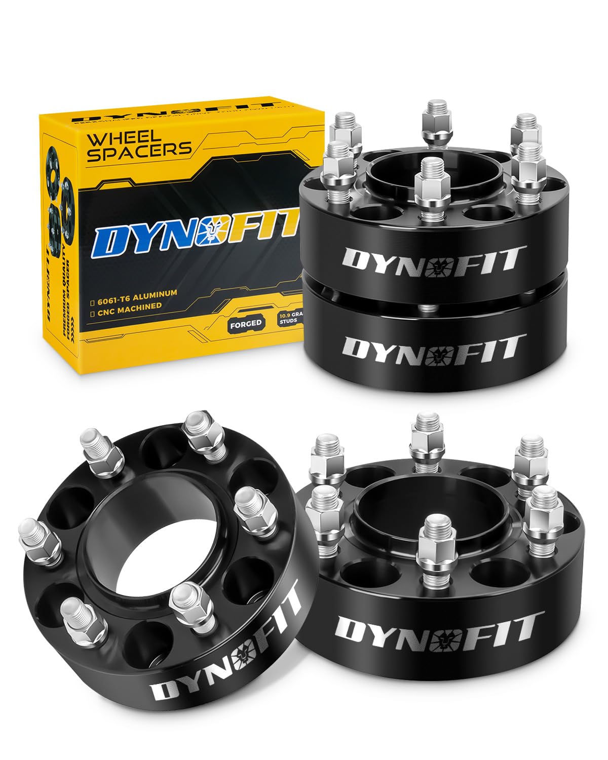 Dynofit wheel spacer side view enhances stance and tire clearance.