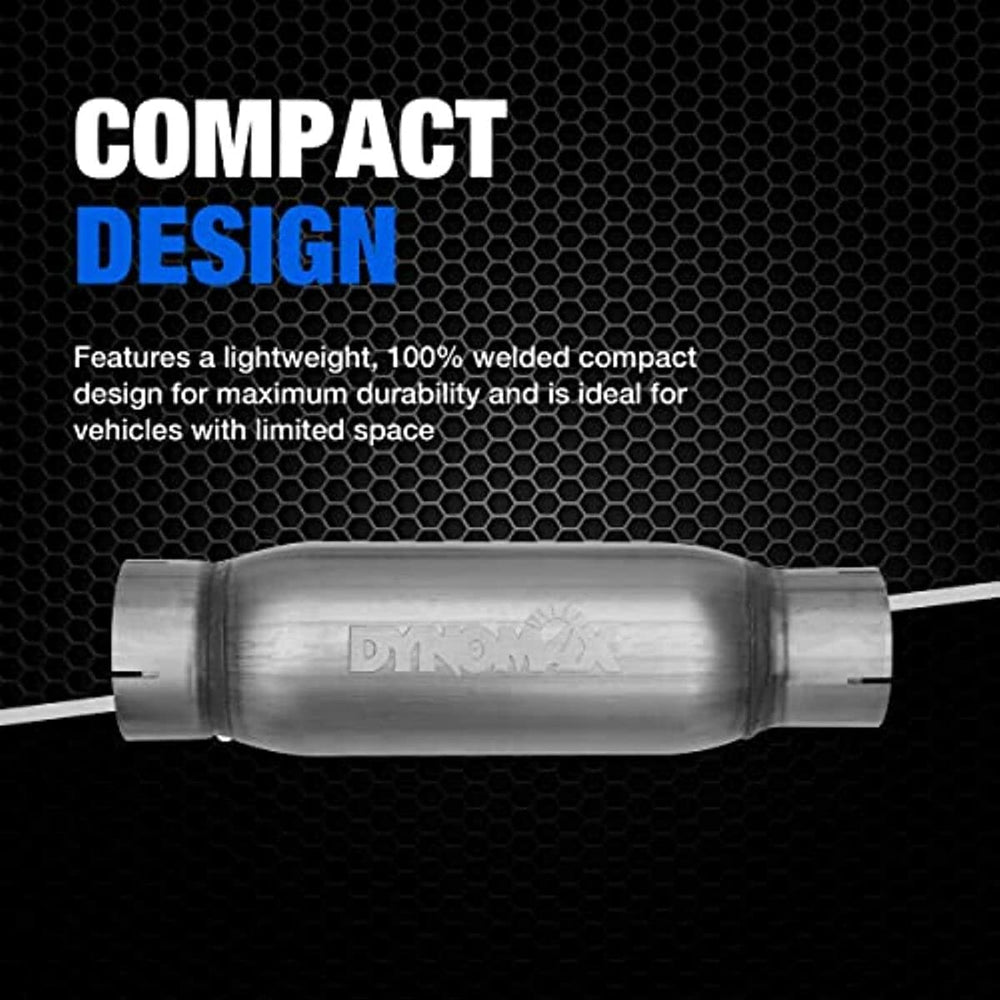 Dynomax Race Bullet 24215 compact design fits limited-space installations.