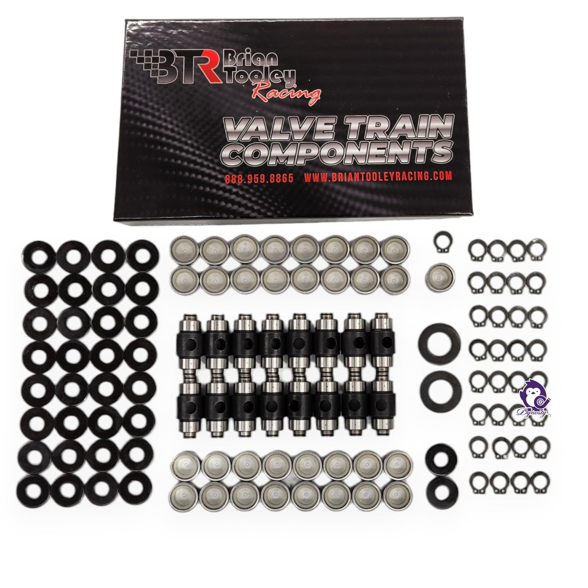 Dynosty BTR V2 trunnion kit assembly with pre-installed inner race bearings for LS engines.