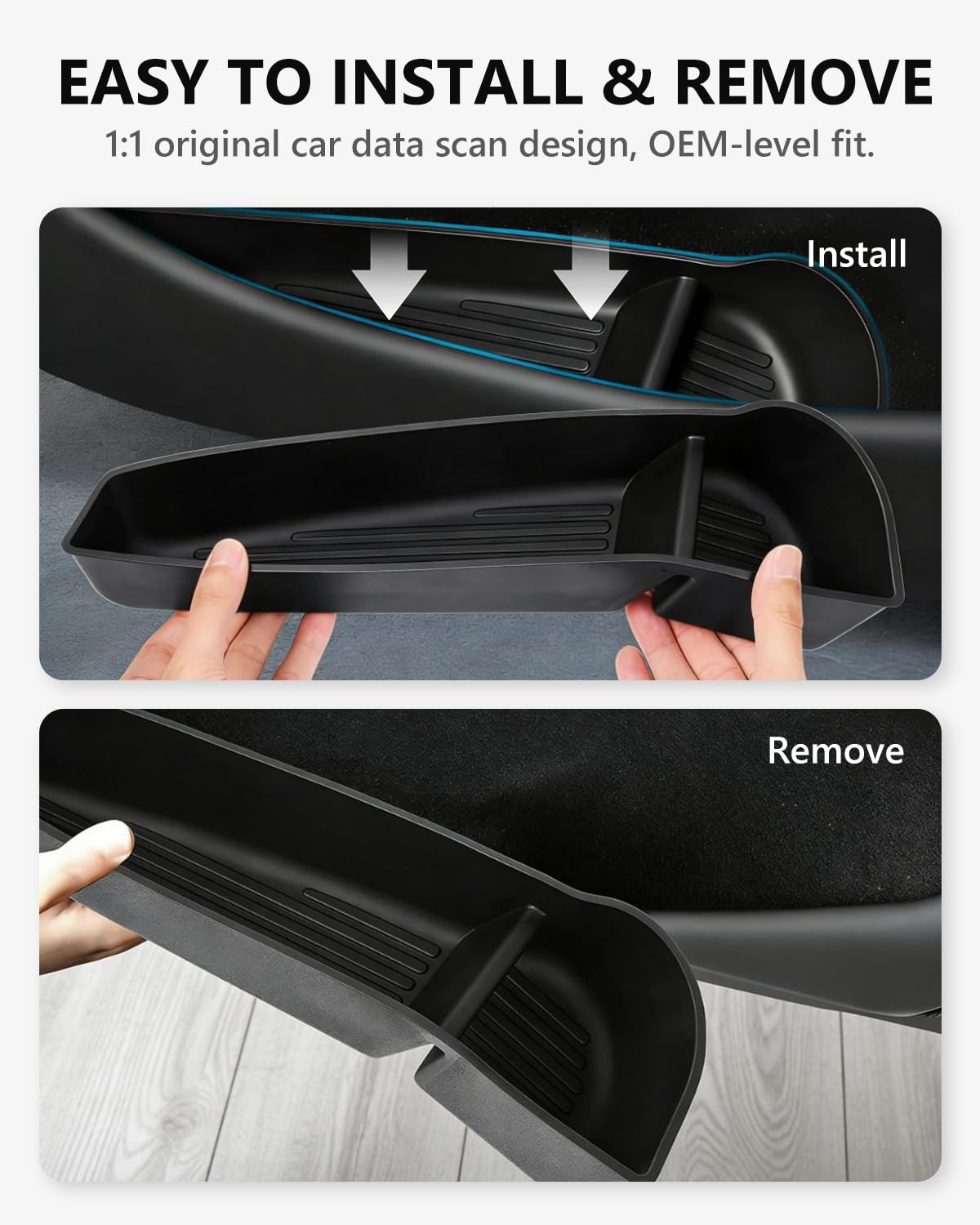 DYNVEX Model Y Juniper non-slip surface keeps items stable