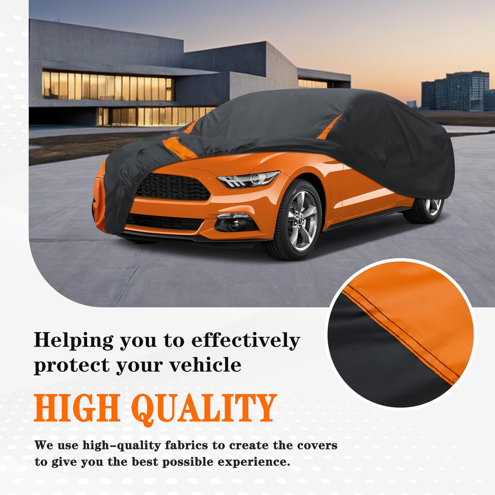 DYTARGET car cover with reflective strips enhances night visibility.