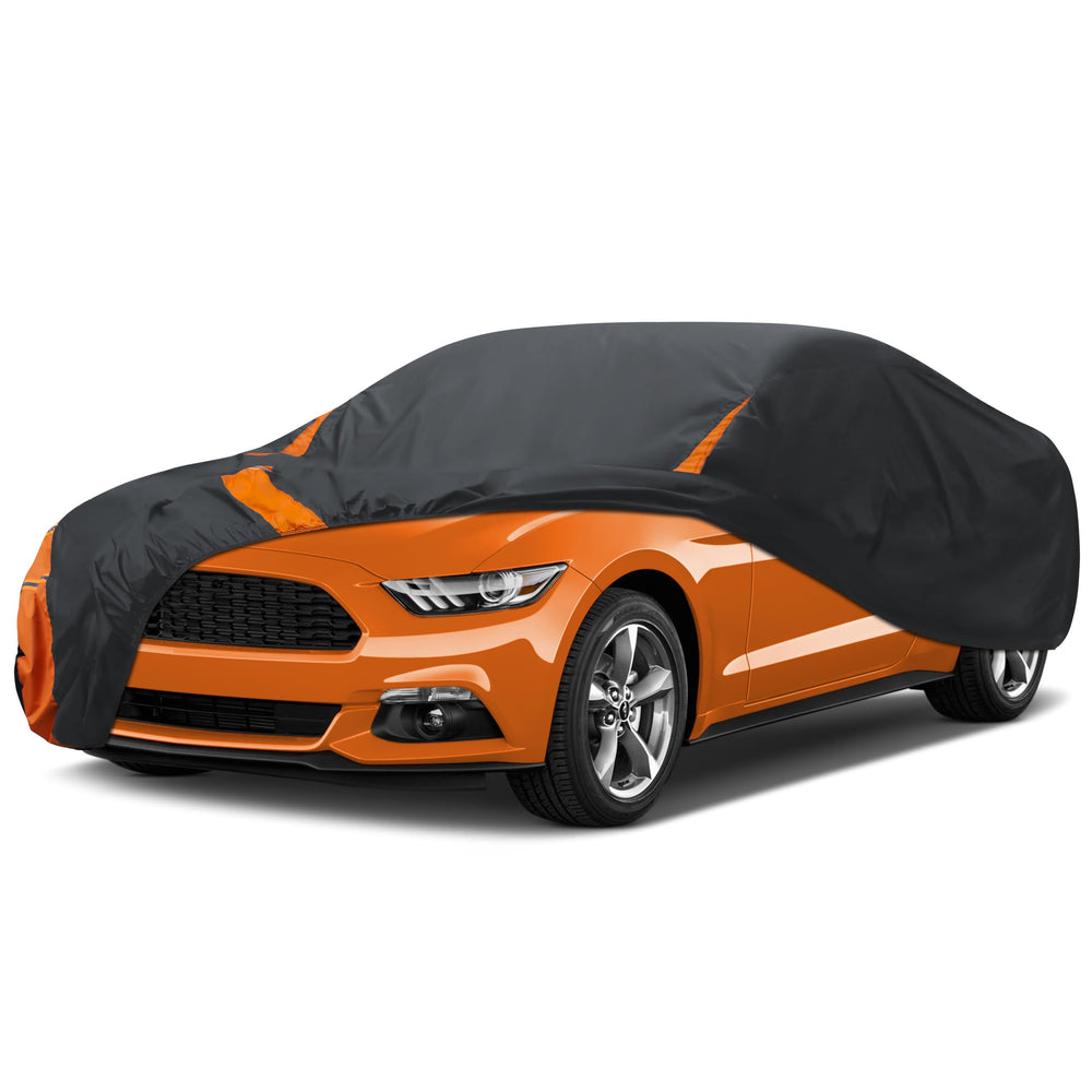 DYTARGET full exterior car cover shields your vehicle outdoors for sun and rain protection