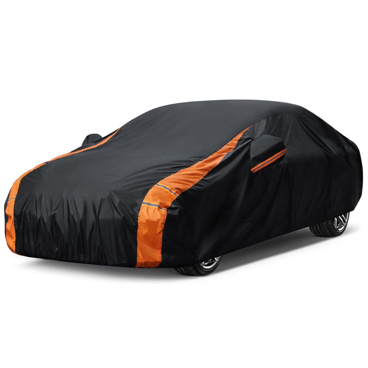 DYTARGET full exterior sedan car cover front view shields your car from sun and rain.