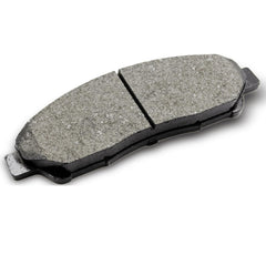 Close up of DYZJKWJW D1281 rear brake pads showing wear resistant backing