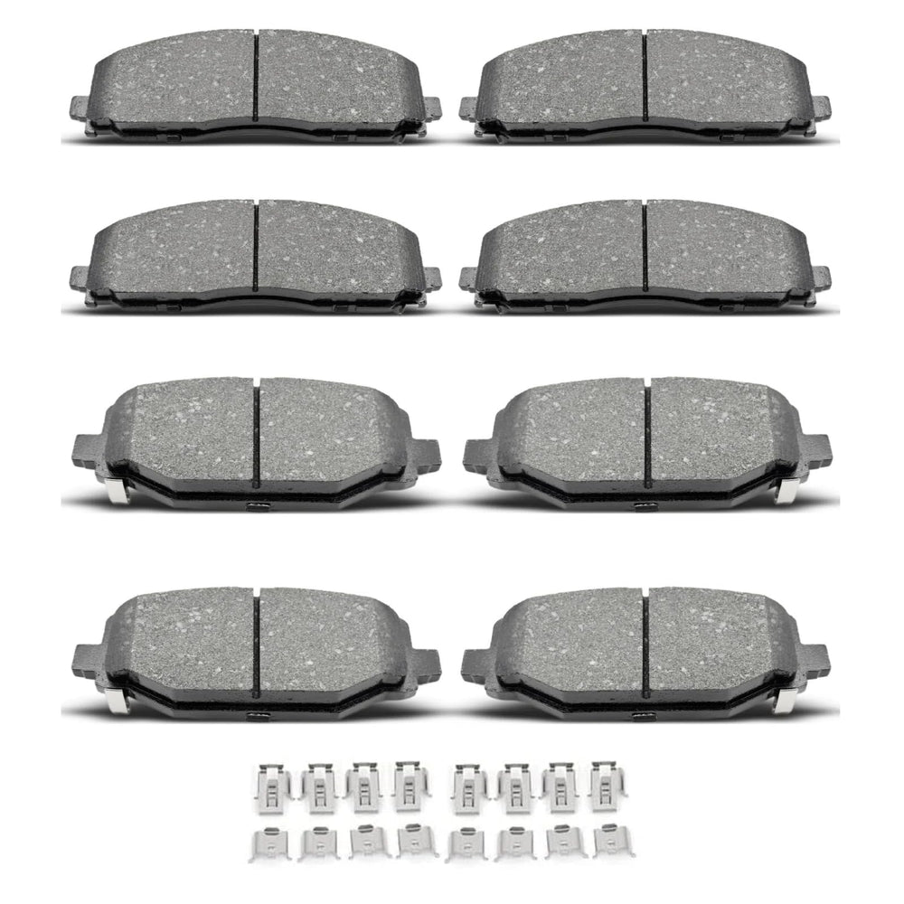 DYZJKWJW D1589/D1596 front view ceramic brake pads with clips for smooth braking.