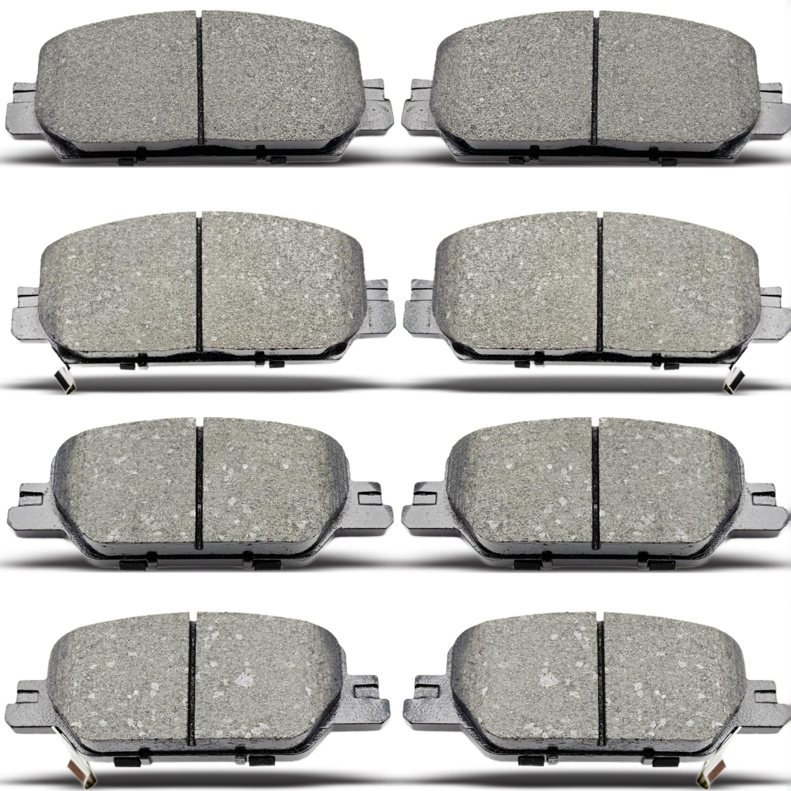 DYZJKWJW brake pad pack shot for front and rear replacement, eight-piece set.