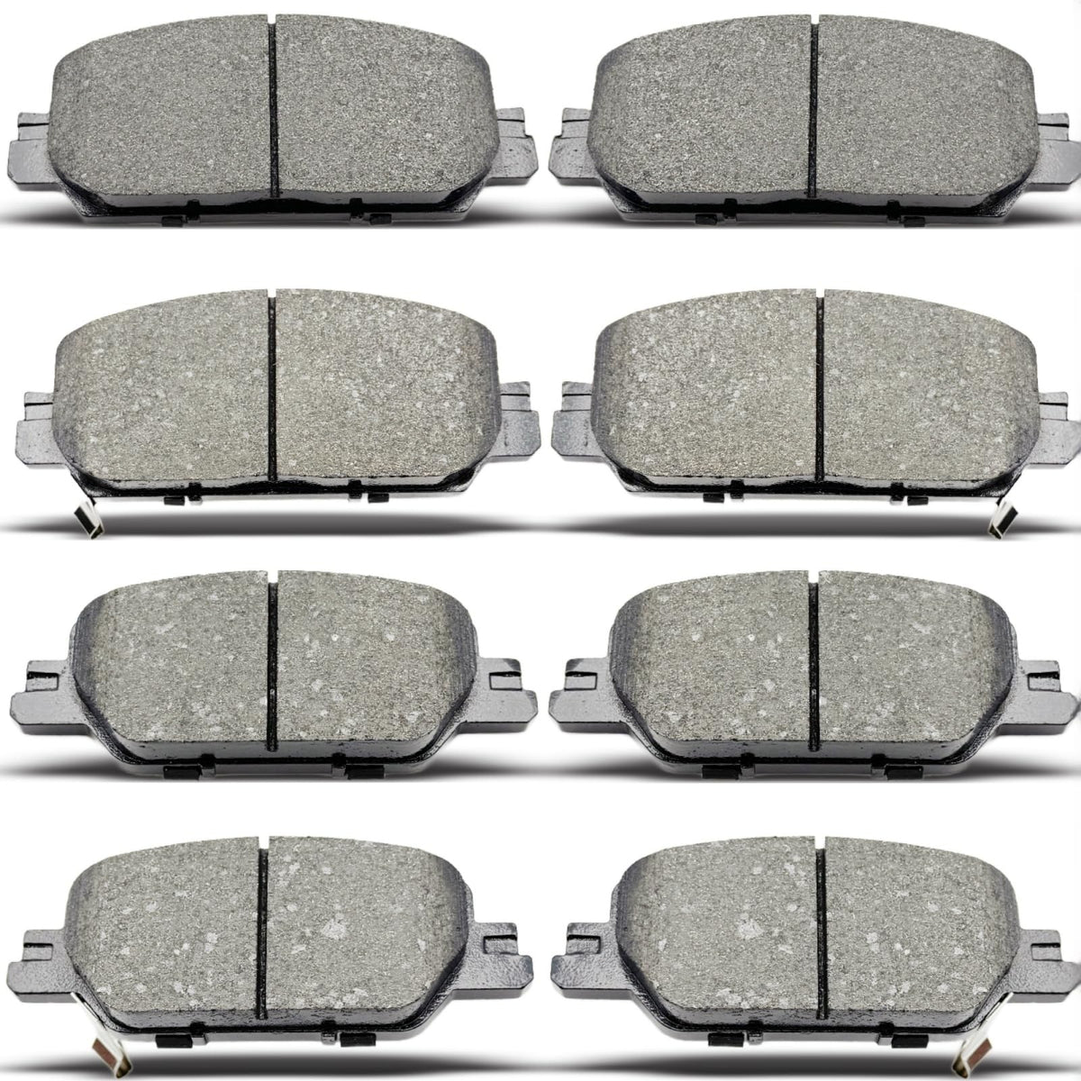 DYZJKWJW brake pad pack shot for front and rear replacement, eight-piece set.