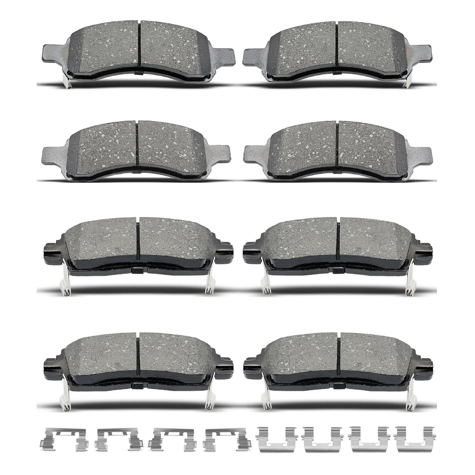 DYZJKWJW ceramic brake pads with clips front and rear for low dust performance