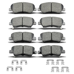 DYZJKWJW front and rear ceramic brake pads with clips for smooth braking.