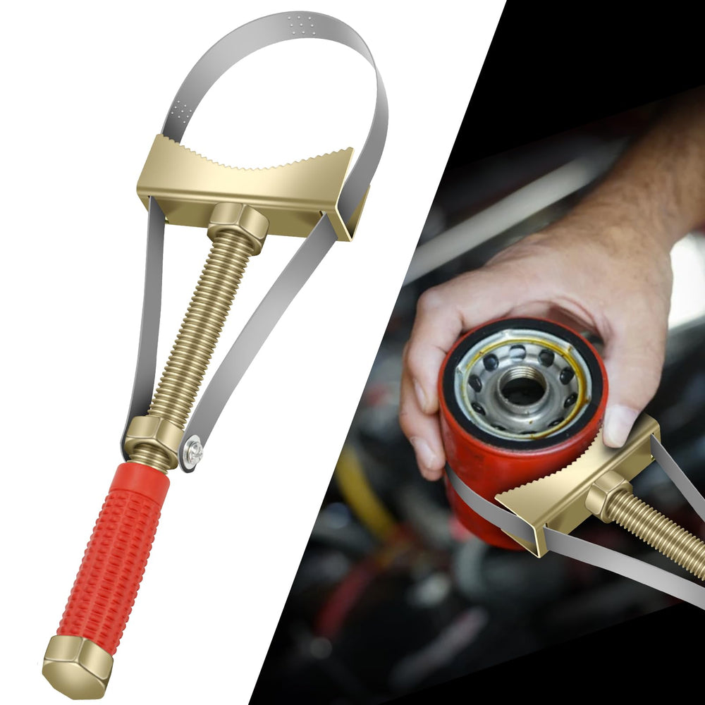 DZGKGM strap-in-use heavy oil filter wrench securing a truck filter for a firm grip