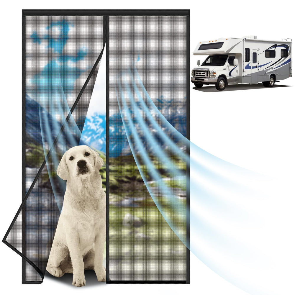 DZGKGM magnetic rv screen door curtain close-up of magnetic closure.