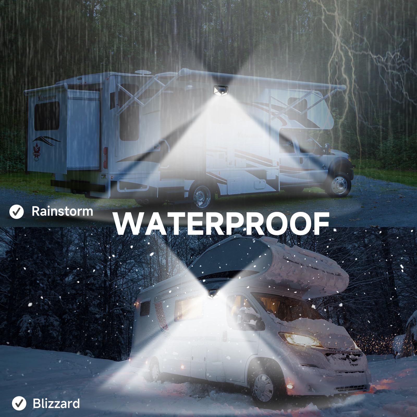DZGKGM RV light IP65 waterproof design for all-weather reliability.