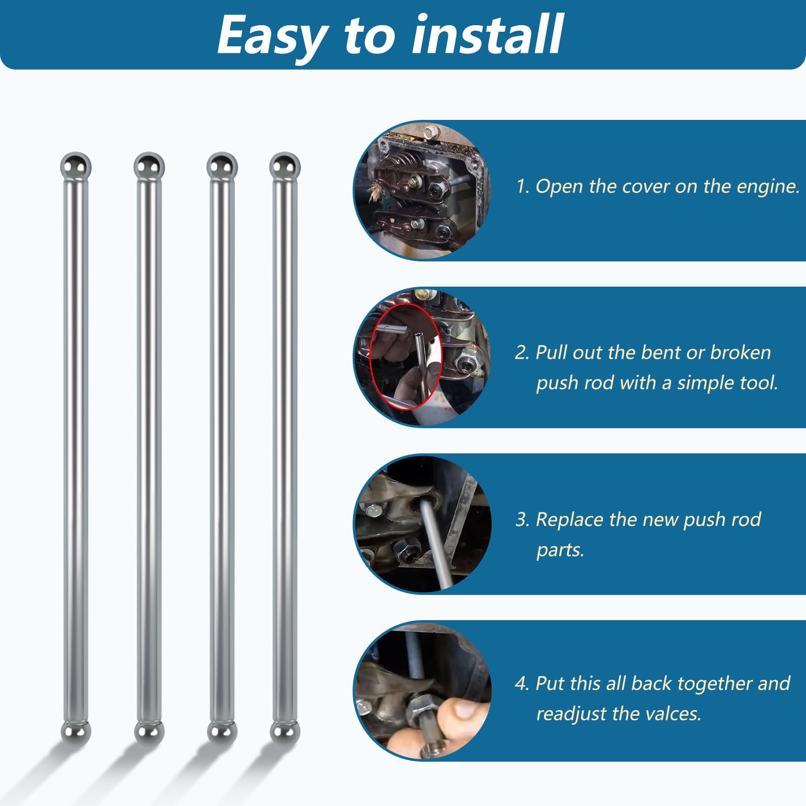 DZQPPC push rod pack containing four replacement parts