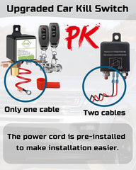 DZSSCY anti-theft kill switch installation showing secure wiring and terminal access.