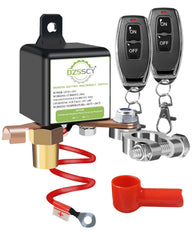 DZSSCY remote battery disconnect switch mounted on a 12V system for quick power removal.