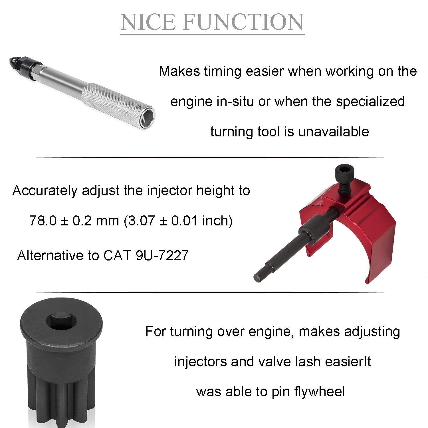 E-cowlboy engine barring socket enables smooth engine rotation during service.